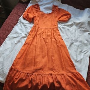 Who What Wear orange cotton dress